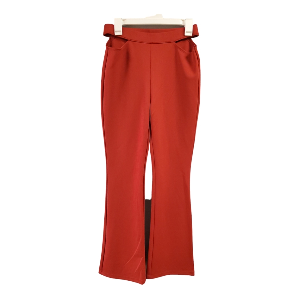 Women's High Rise Hip Cut Out Flare Pants